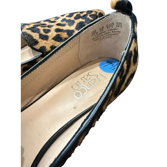 NEW- NWOT Franco Sarto Leopard Calf Hair Loafers Size 7.5M - Picture 5 of 6